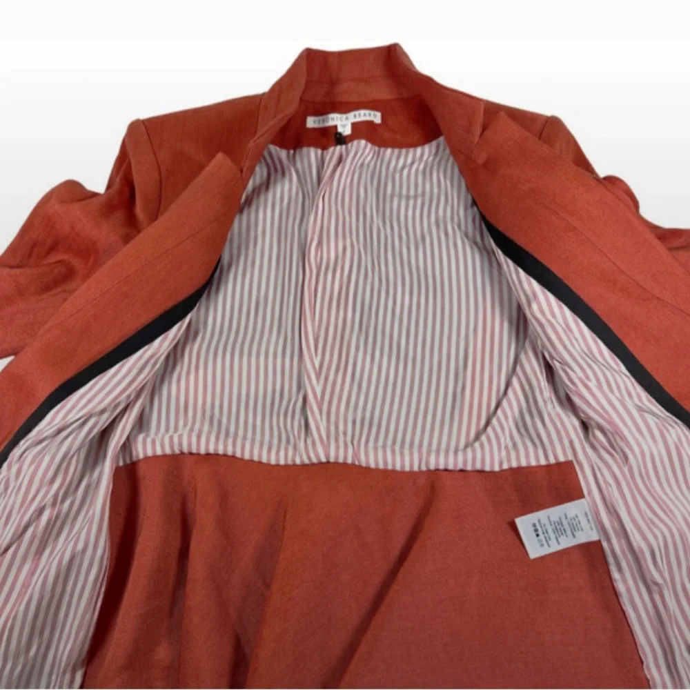 VERONICA BEARD Miles Linen Dickey Jacket | Clay size 2 - Picture 2 of 9